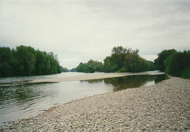 Foto vom Zusammenfluss von Lech und Wertach