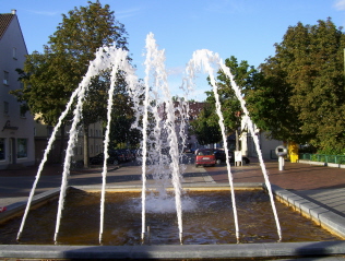 Foto vom plätschernden Springbrunnen in Donauwörth