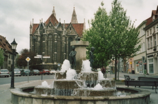 Foto vom Brunnen am Untermarkt in Mühlhausen