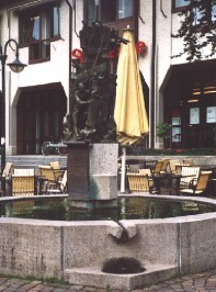 Foto vom plätschernden Narrenbrunnen in Todtnau